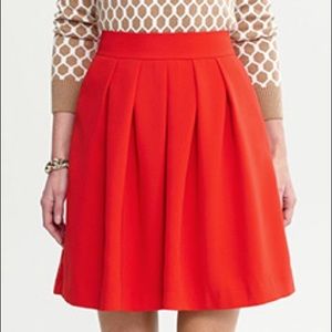 BANANA REPUBLIC Orange Pleated Wool Blend Skirt